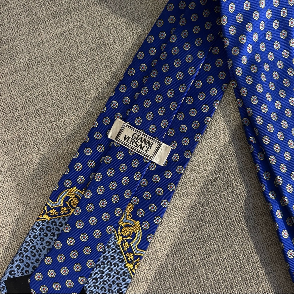 Versace Royal Blue and Gold Men's Tie